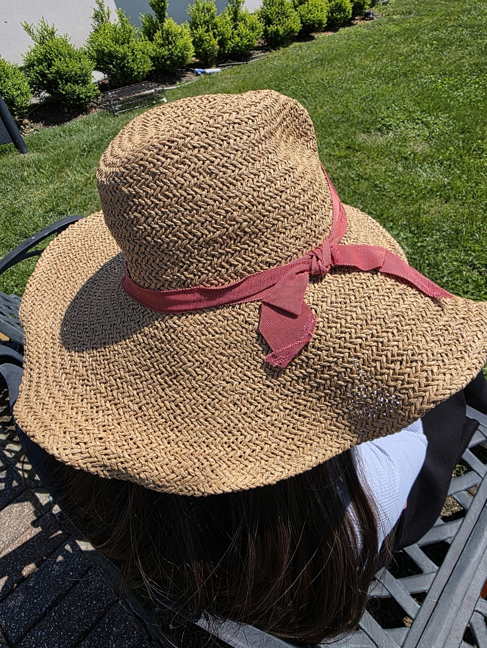 Lola Hats, Woven Straw Sun Hat with Pink Ribbon, Nwt